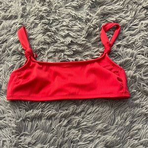bright red target bathing suit